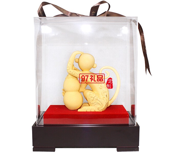 商務(wù)擺件禮贈 絨沙金擺件 福猴絨沙金 可案例LOGO