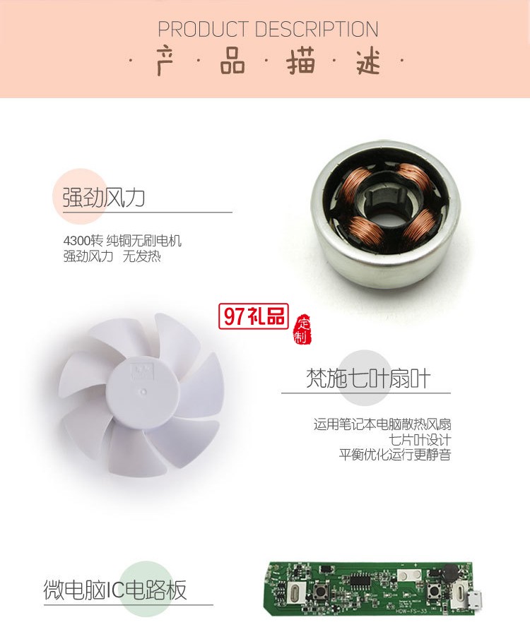 中國工商銀行定制卡通動(dòng)物可愛充電usb風(fēng)扇