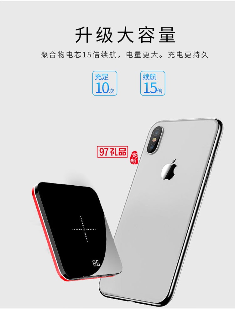 超薄迷你移動(dòng)電源無(wú)線(xiàn)充電寶