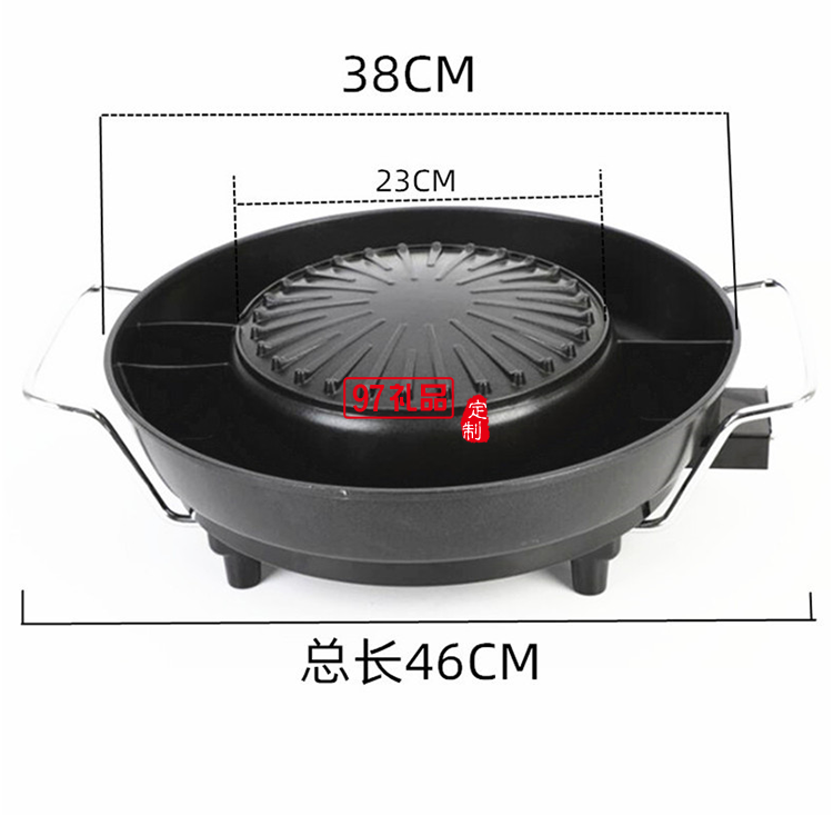 圓鍋涮烤一體鍋家用多功能烤涮一體烤肉鍋送客戶(hù)禮品員工福利定制