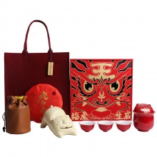 ?；⑸?chuàng)意國潮虎年新年送禮商務陶瓷旅行茶具套裝隨手禮品整套