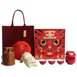 ?；⑸?chuàng)意國潮虎年新年送禮商務陶瓷旅行茶具套裝隨手禮品整套