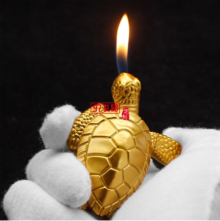 金龜創(chuàng)意小金龜桌面擺件打火機(jī)明火點煙器個性電鍍打火機(jī)
