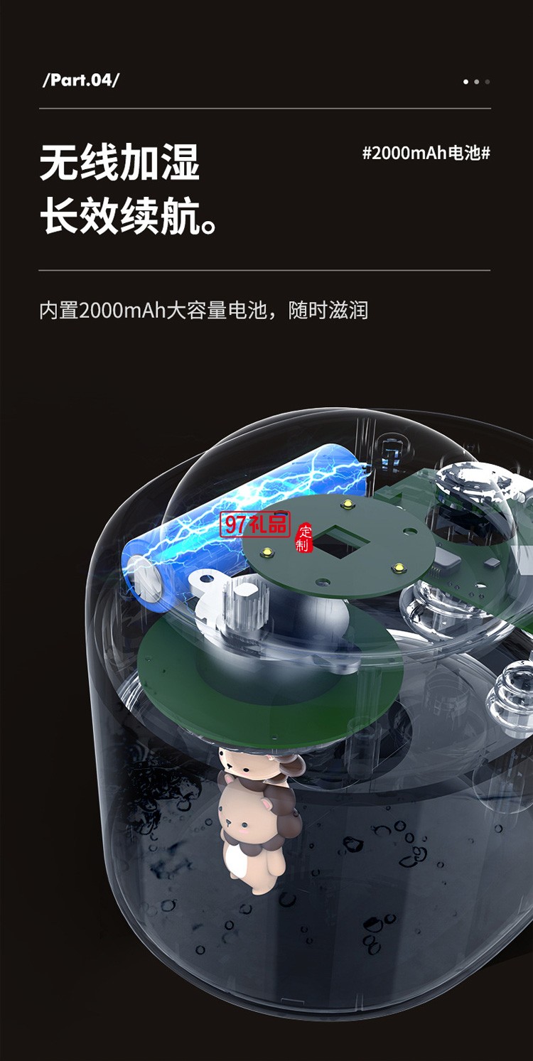 投影星空投影旋轉(zhuǎn)夜燈桌面無(wú)線加濕器