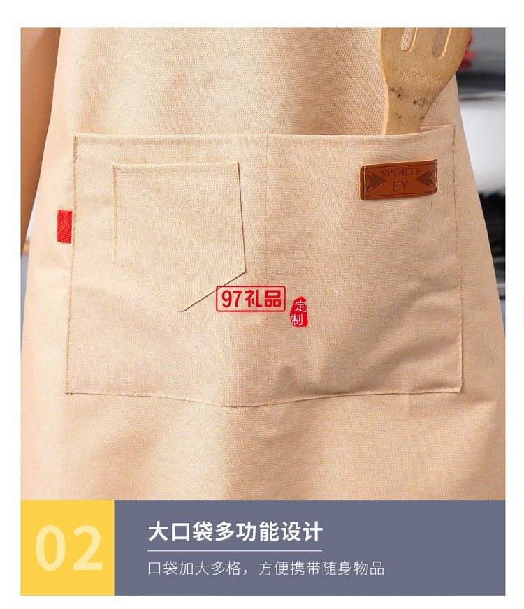 圍裙女商用廚房做飯防水長(zhǎng)袖罩衣工作服餐飲專(zhuān)用定制公司廣告禮品