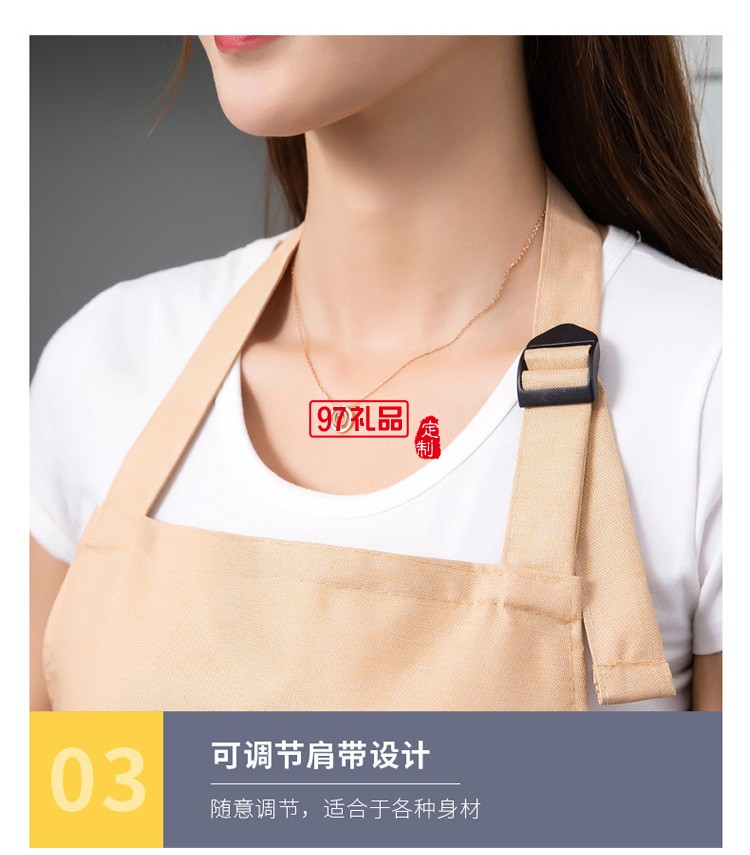 圍裙女商用廚房做飯防水長(zhǎng)袖罩衣工作服餐飲專(zhuān)用定制公司廣告禮品