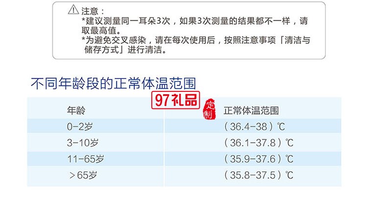 快速方便25組記憶存儲功能貼心安靜耳額紅外體溫計(jì)