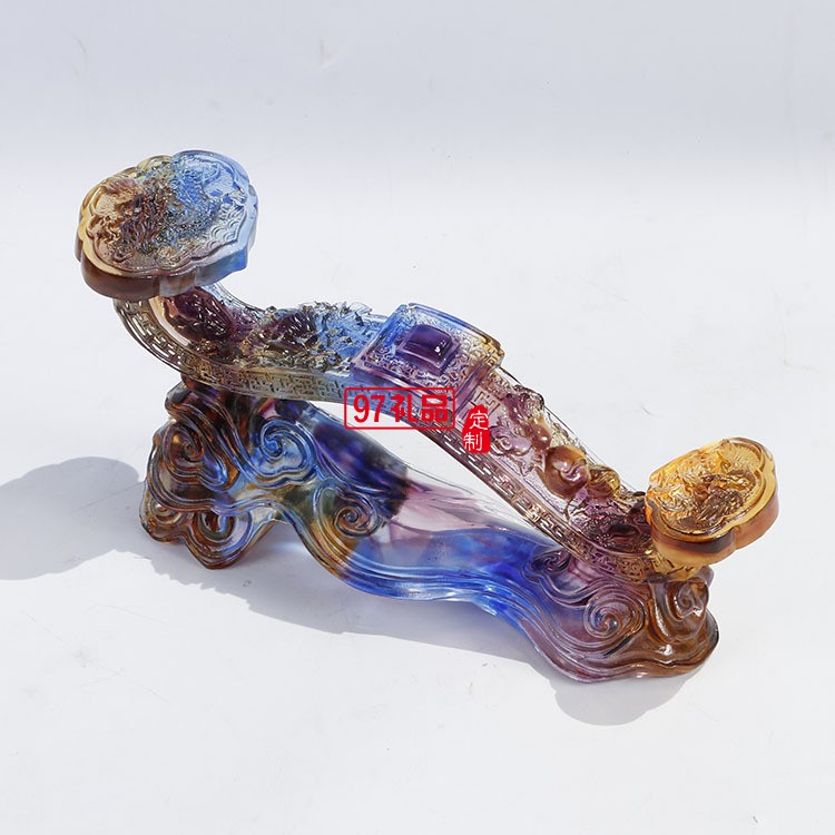 高檔琉璃水晶獎杯定制 商務禮品龍頭龍騰企業(yè)年會員工獎品禮品