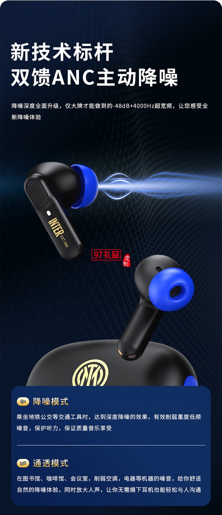 FCIM/國際米蘭 Leobuds ANC主動降噪藍牙耳機