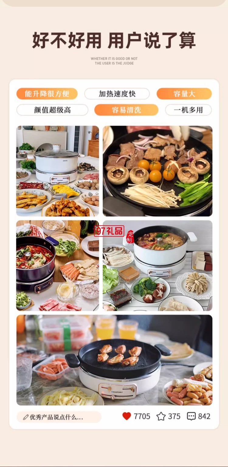 藍(lán)寶·升降電火鍋（電子版）+煎烤盤